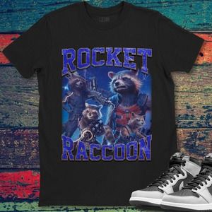 Rocket Raccoon Poster Marvel Avenger Funny Unisex Gift T-Shirt